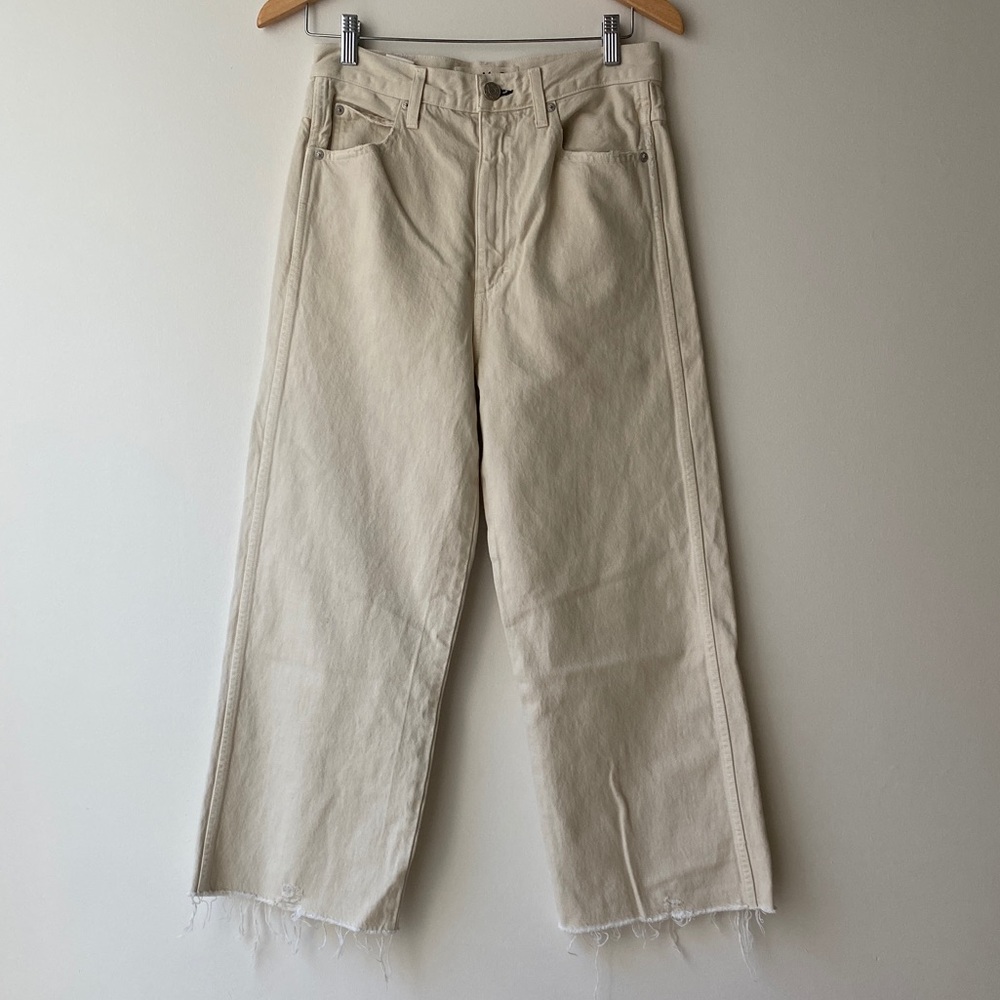 AMO Denim Ava Crop Hem Denim in vintage white sz28
